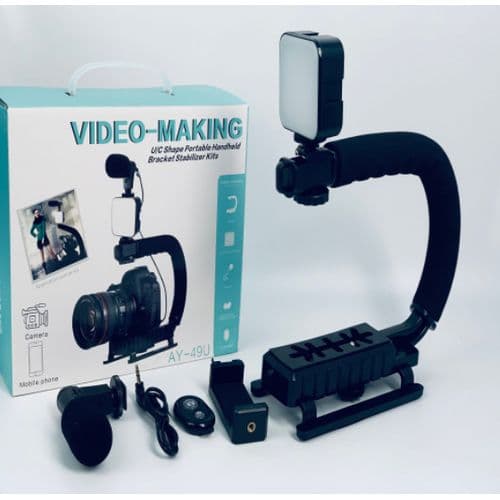 Stabilisateur de Caméra Portable Avec Lumière De Remplissage pour Téléphones Androïdes
