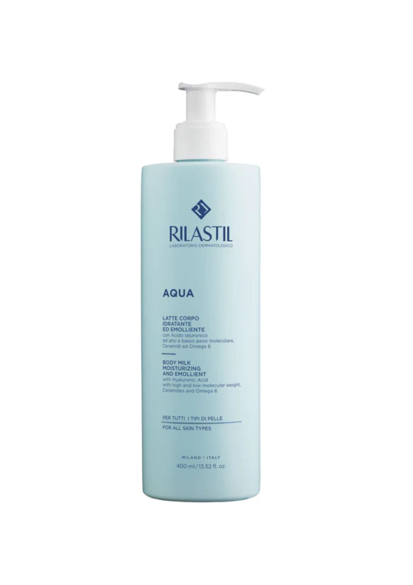Lait Corporel Hydratant et Apaisant Aqua RILASTIL 400ml