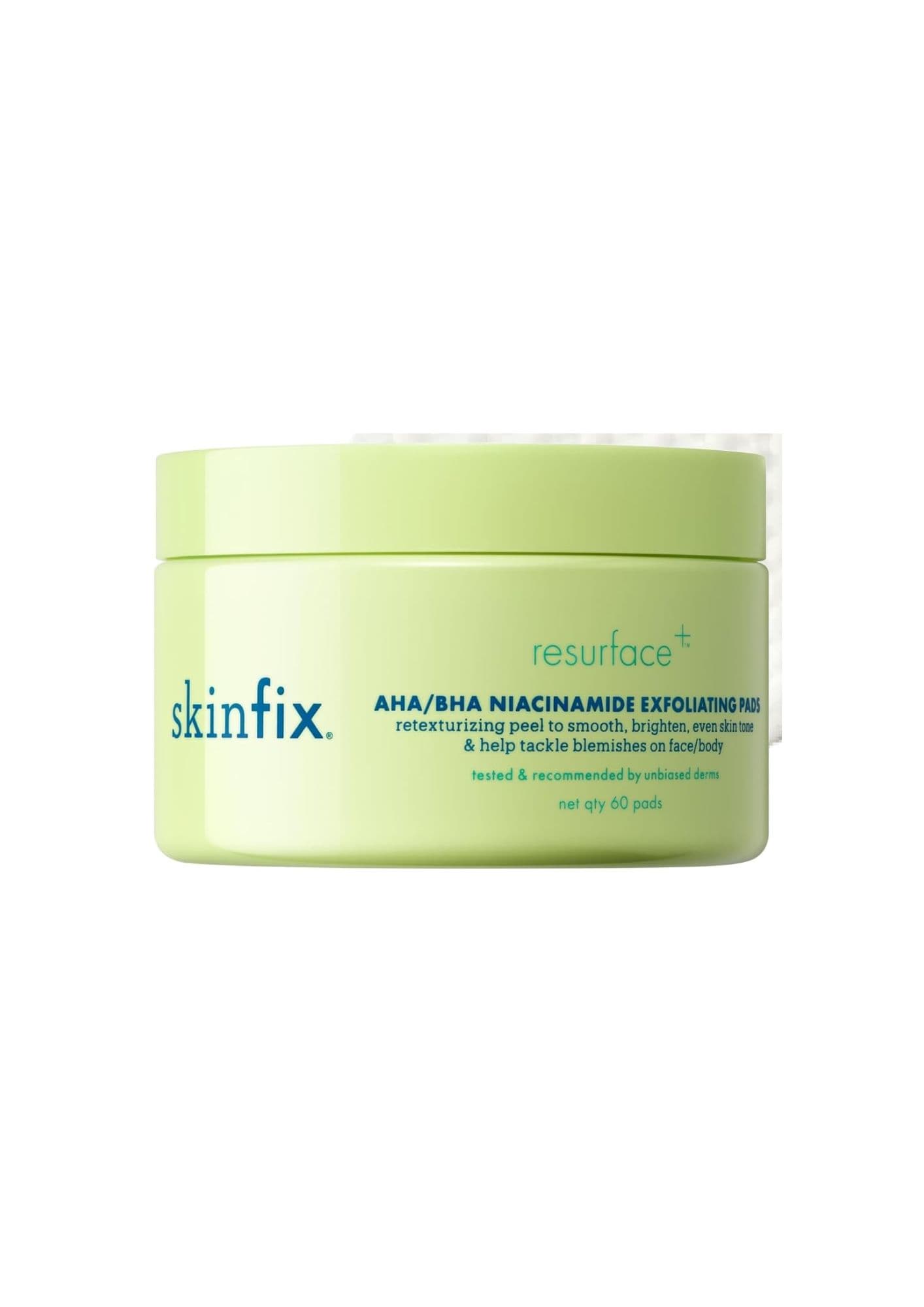 Soins de Corps Exfoliants AHA/BHA Niacinamide, SKINFIX, 60 pads