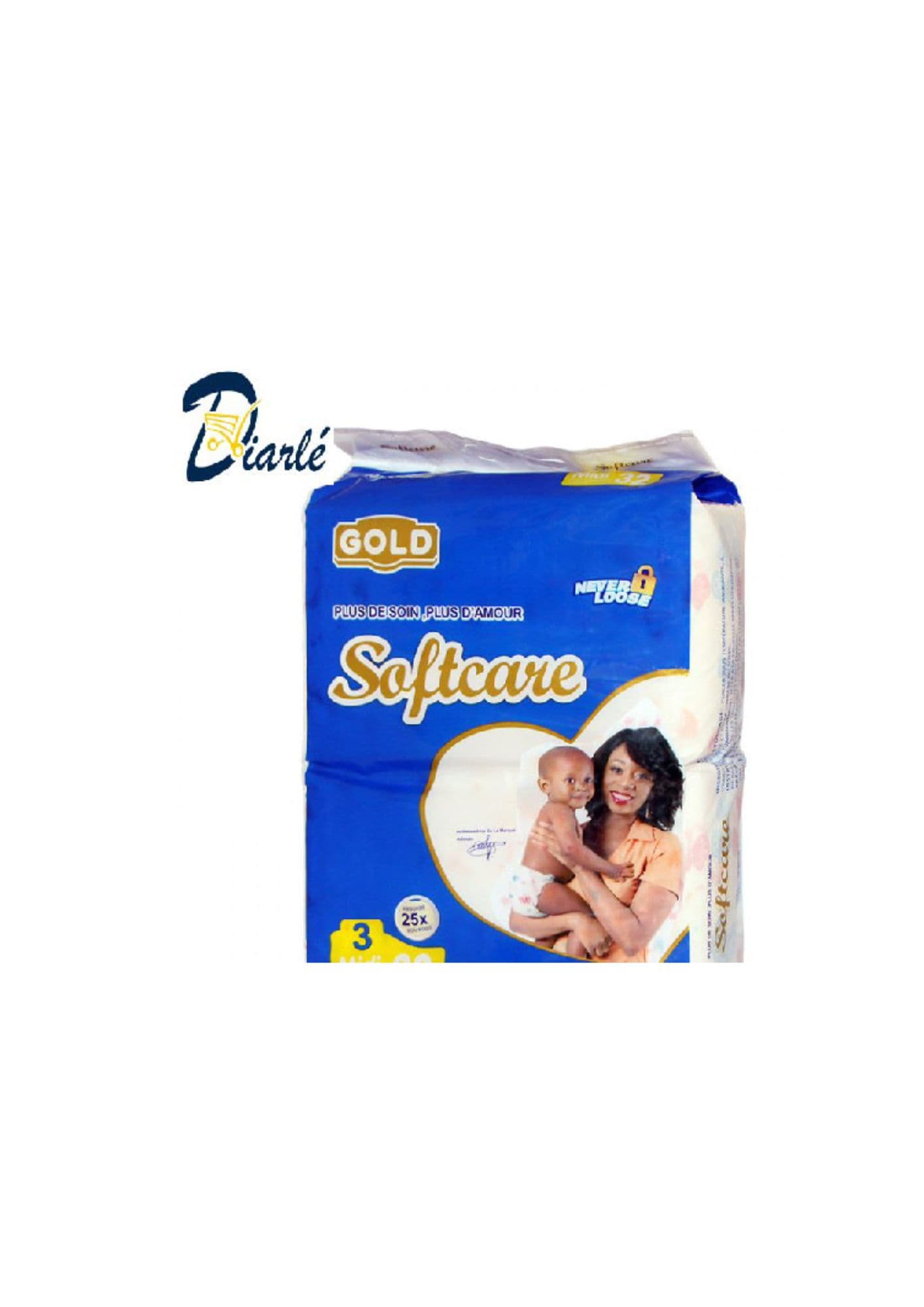 Pack de Couches jetables SOFTCARE, taille 3, 11pieces