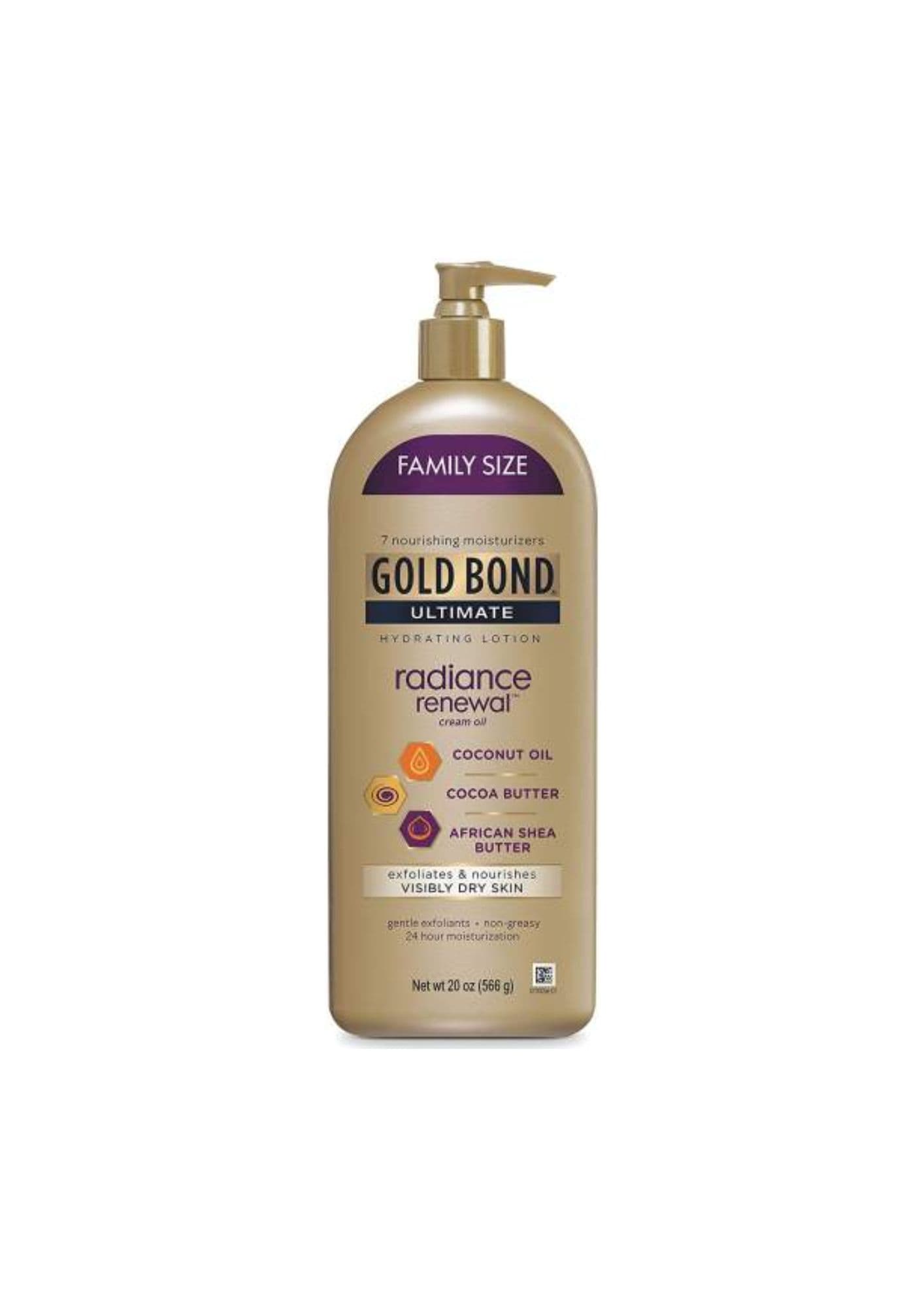 Lait Corporel Illuminateur a l'huiles de Coco Karité et Cacao Radiance Renewal GOLD BOND 566g